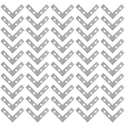 50 PCS Corner Brace Flat L Bracket 4-Hole L Bracket Corner Brace for Paintings Picture Frames Artwork Home Decor Clock 1.5 "x 1.5" (Silver)