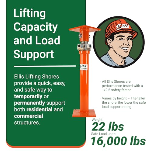 Ellis Light-Duty Lifting Shores, Adjustable Screw Jack Post, 22" to 38" - size: 22" - 38"