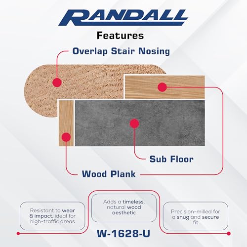 3/8" Overlap Stair Nosing Unfinished Red Oak (6 FT Long) - size: 6 FT Long