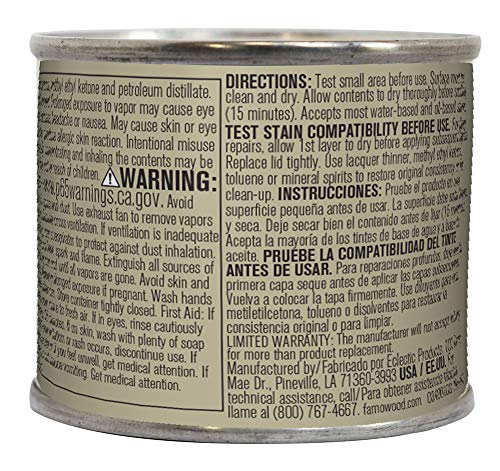 FamoWood 36141152 Original Wood Filler - 1/4 Pint, White Glaze