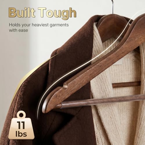 HOUSE DAY Premium Wooden Hangers 30 Pack, 17.5" Smooth Wood Clothes Hangers - size: 30 Pack