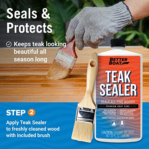 Teak Cleaner and Brightener for Wood, Teak Oil or Sealer for Boats, Indoor - style: Teak Complete Kit
