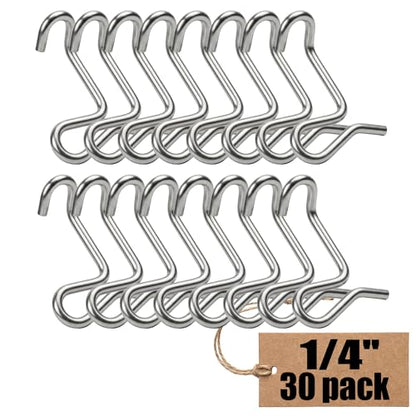 30 Pack 6mm Fence Wire Tighteners, 1/4"Barb Wire Tightener Clips Fence Tools Wire Tensioner for Fast Tightening Metal Fence Post Farm Garden Fence Wire(Tightener Handle Not Included)