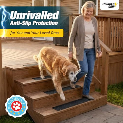 Outdoor Stair Treads Non-Slip 24" x 4" 15-Pack Waterproof 80-Grit Grip Tape - color: Black, size: 4" x 24" x 15P