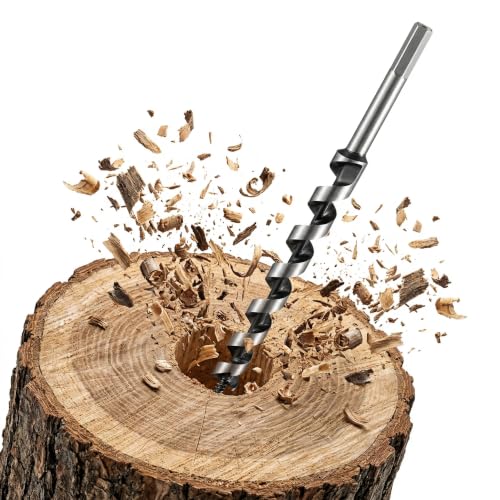 SOMADA 1/2 in x 12 in Auger Drill Bit, Hex Shank, Wood, Drywall, Plastic - size: 1/2"x12" Silver