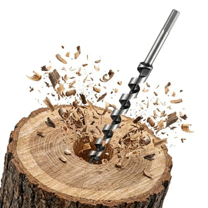 SOMADA 1/2 in x 12 in Auger Drill Bit, Hex Shank, Wood, Drywall, Plastic - size: 1/2"x12" Silver
