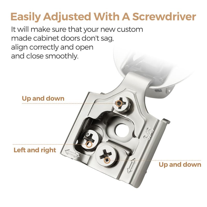 Soft Close Hinges for Kitchen Cabinet Hinges, 3/8 Inch Overlay, 2 Pack - size: 3/8 inch Overlay