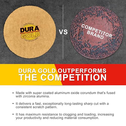 Dura-Gold Premium 2" Gold Hook & Loop Sanding Discs - 60 Grit (Box of 20) - size: 60-Grit