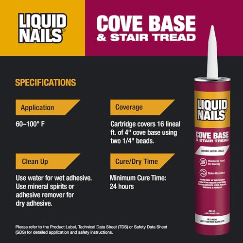 Liquid Nails CB-10 Cove Base and Stair Tread Adhesive (10-Ounce)