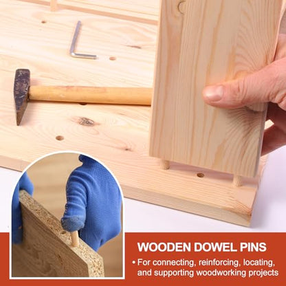 MECCANIXITY Wooden Dowel Pins 5/32" x 3/4" (4mm x 20mm) Straight Dowel Rods Wood Fluted Dowels Rods for Crafts Furniture DIY Hardwood Count 200 - size: 5/32" x 3/4"
