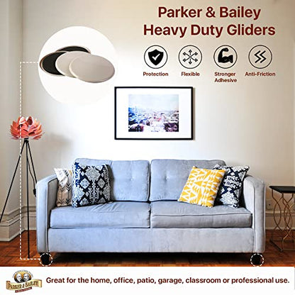 PARKER & BAILEY Furniture Gliders - 8 Gliders Sliders / Bumpers to Protect Floors & Furniture. Easily slide Furniture or Appliances on Hardwood Floors, Laminate Wood or Carpet - size: Set of 8