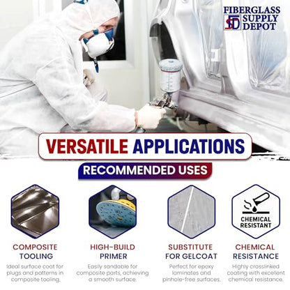 Fiberglass Supply Depot Duratec 707-002 Grey Surface Primer Quart with 15cc Hardener