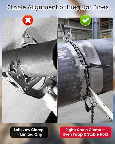 Adjustable Pipe Alignment Chain Pliers Clamp for up to 14" Round Pipes
