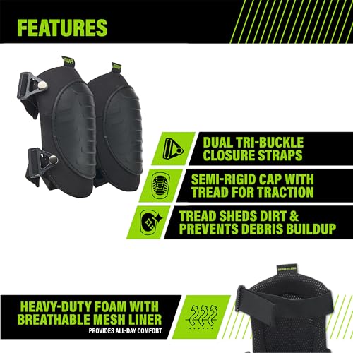 AWP Tactical Hard Cap Knee Pads with Tri-Buckle Closure for Work