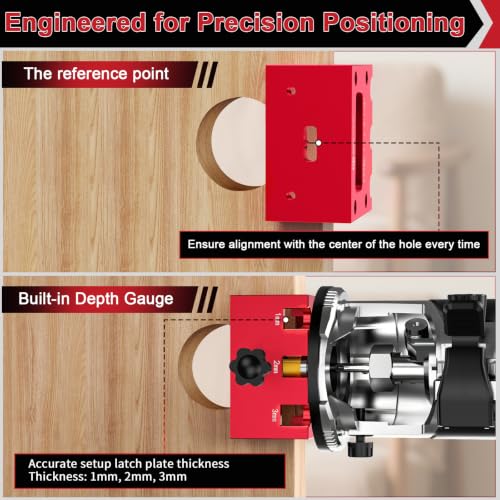 Door Hinge Mortise Jig and 1" x 2-1/4" Door Latch Jig for Router