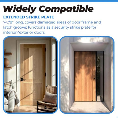 U 9476 Extra Long Door Strike Plate for Repairing Damaged Door Frame