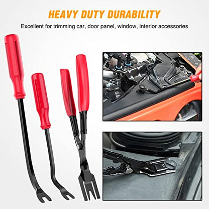 GOOACC 238Pcs Auto Trim Removal Tool and Push Pin Retainer Clip Set - color: 120Pcs Clips + 118 Remover Red