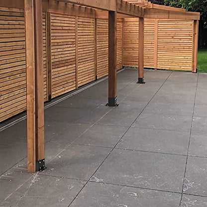 4 x 4 Post Base 4 PCS,Inner Size 3.6"x3.6"Deck Post Base,Heavy Duty Metal Black Powder Coated Post Brackets,for Pavilion Deck Railing Support Deck Base Plate, Support Bolt Down - size: 4 Pieces