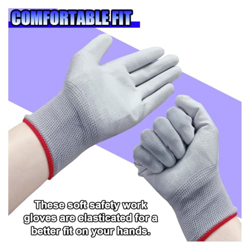 Anti-Static Work Gloves, Nylon Vinyl Wrap Gloves (2Pairs) - size: 2Pairs