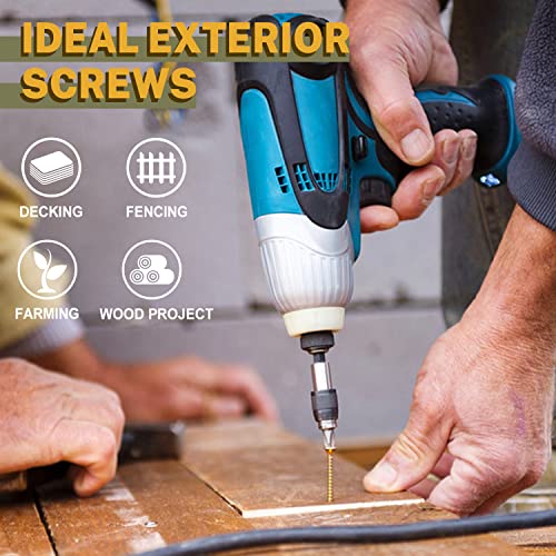 LIONMAX Deck Screws #8 x1-5/8 Inch, Exterior Wood Screws, 800 PCS, Tan