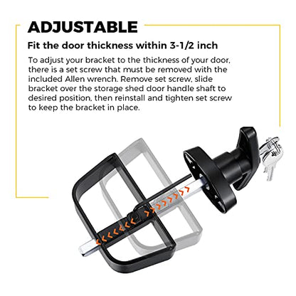 Shed Door Latch, T‑Handle Shed Lock, 4‑1/2" Stem, Black Lock - size: 4.5inch T