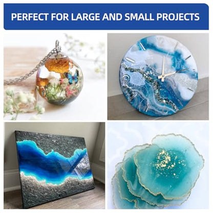 1 Gallon Crystal Clear Epoxy Resin Kit,1:1 Volume Ratio, High Gloss Finish, UV Resistant, Fast Cure, Ideal for Art, Jewelry, Crafting, Tumblers & More - Includes Resin & Hardener - size: 1 Gallon