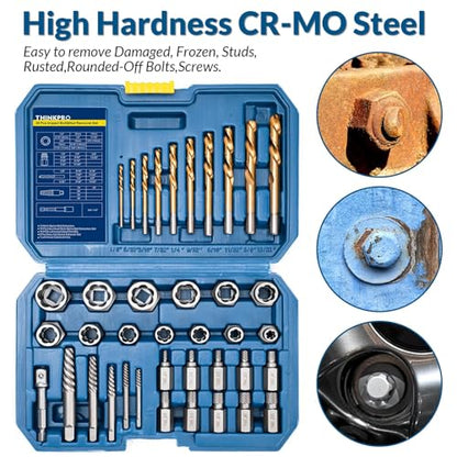 39Pcs Bolt Extractor Set and Drill Bit Kit - color: 39-pc