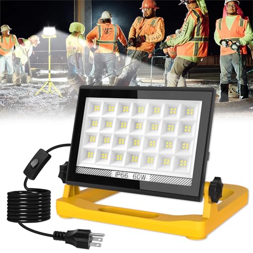 T-SUN LED Work Light with Stand, 60W LED Flood Light,6000K,1 Pack - size: 1 Pack