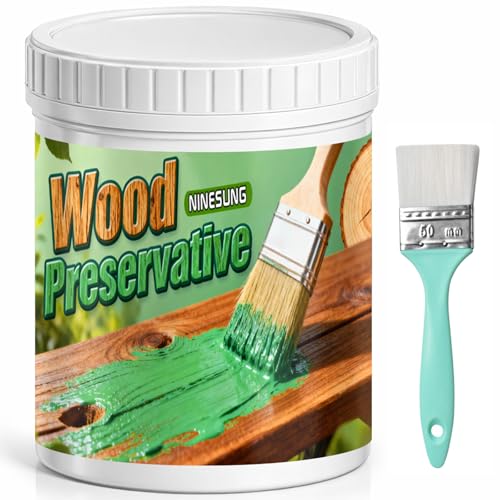 Green Wood Paint & Preservative - Natural Wood Stain for Decks, Fences, Furniture | Non-Toxic, Guards Against Rot | Safe for Kids, Pets, Gardens | Indoor & Outdoor Use (Green, 18 Fl.Oz)
