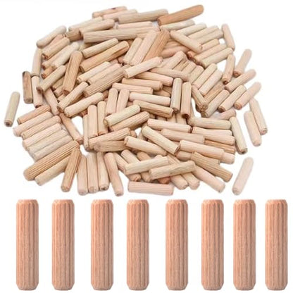 Fluted Wood Dowel Pins, 100Pcs Fluted Wood Dowels Rods 5/16inch , Hardwood Crafts Dowel Pegs,for Crafts, Furniture, DIY Manual (5/16 Inch - 100 Pcs) - size: 5/16 Inch - 100 Pcs