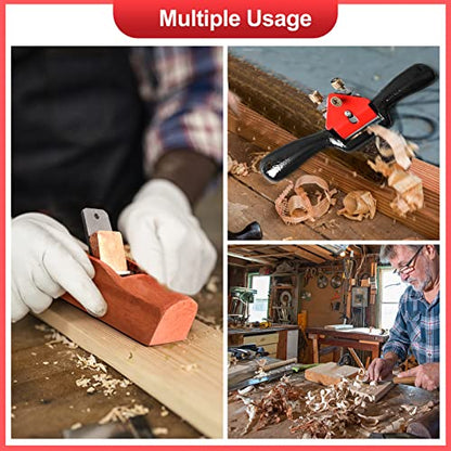 9" 10" Adjustable Spokeshave Kit with 6pcs Metal Blade, Woodworking Plane