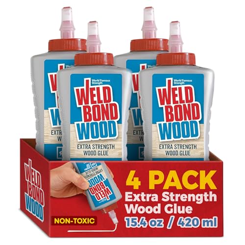 Extra Strength Wood Glue for Woodworking, Furniture Repair, Crafts, Carpentry, or DIY Projects. Non-Toxic, Heavy Duty, Water Clean-up, Sandable, Paintable & Invisible Glue Line, 4 Pack - 14.2 Bottle. - size: 4 Pack