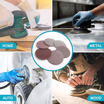 6 Inch 150mm Dia Hook and Loop Sanding Disc 60 Grits Flocking Sandpaper for Random Orbit Sander 20Pcs - size: 6 inch
