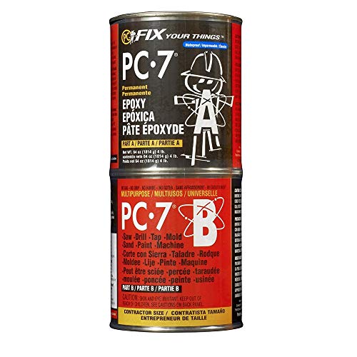PC Products PC-7 Epoxy Adhesive Paste, Two-Part Heavy Duty, 4 lb in Two Cans, Charcoal Gray 647776 (Pack of 2) - size: 4 lb in Two Cans (Pack of 2)