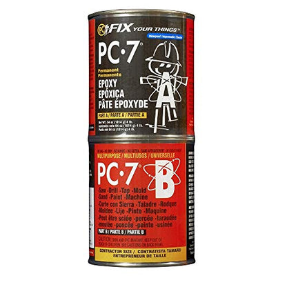PC Products PC-7 Epoxy Adhesive Paste, Two-Part Heavy Duty, 4 lb in Two Cans, Charcoal Gray 647776 (Pack of 2) - size: 4 lb in Two Cans (Pack of 2)
