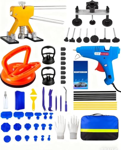 54pcs Dent Puller Kit,Car Dent Puller Kit,Paintless Dent Removal Kit - color: B/54PCS