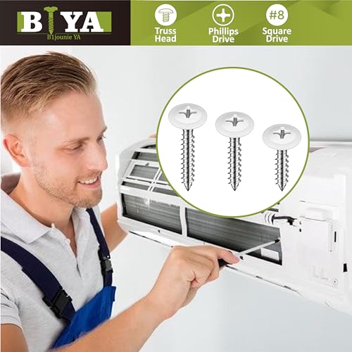 White Wood Screws 240pcs #8 Self Tapping Cabinet 3 Size 1/2 3/4 1 Inch - color: White, size: 240 SCREW COUNT