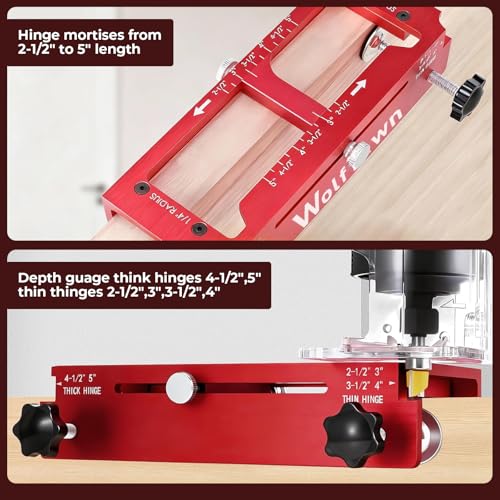 Door Hinge Jig,Aluminum Alloy Door Hinge Jig Kit for Router