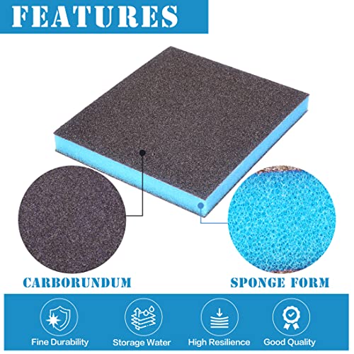 4Pcs 100 Grit Sanding Sponge, Jamiikury Medium Sanding Blocks Washable and Reusable, Wet Dry Sandpaper Sponge for Wood Metal Furniture Paint and Drywall - size: 100 Grits