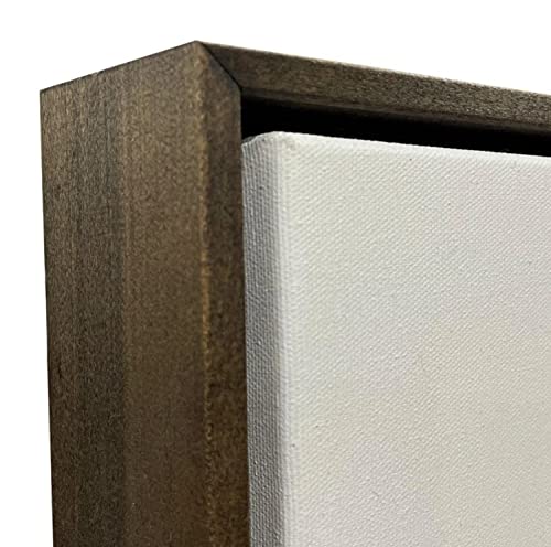 Walnut Stained Floater Frame for 1.5" Deep Canvas (CORNER SAMPLE) - size: CORNER SAMPLE