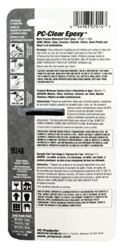 PC Products PC-Clear Epoxy Adhesive Liquid, 1oz Double Syringe, Clear 70147 - size: 1 oz Double Syringe, 1-Pack