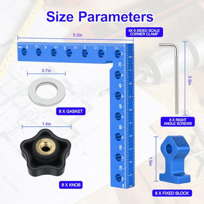 4 Pcs Corner Clamps for Woodworking, 5.5” 90 Degree Right Angle Clamps. - size: 4 PCS