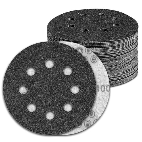 100 Pcs 5 inch Wet Dry Sanding Discs 100 Grit 8 Hole Hook and Loop - style: 100 Pcs-100 Grit