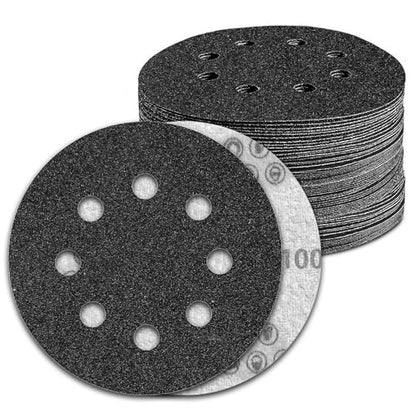 100 Pcs 5 inch Wet Dry Sanding Discs 100 Grit 8 Hole Hook and Loop - style: 100 Pcs-100 Grit