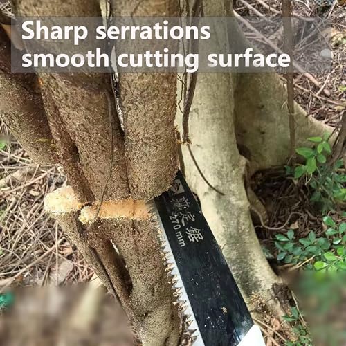 Medium Length japanese pull saw with Super Sharp Teeth,Thickened SK5 Steel,for Home Pruning, Logging, Landscaping,Three Sided Grinding,10.5" - style: SK5 Medium