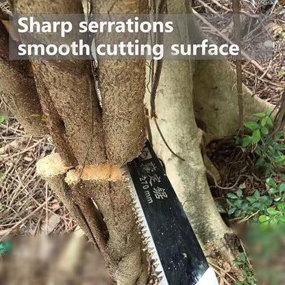 Medium Length japanese pull saw with Super Sharp Teeth,Thickened SK5 Steel,for Home Pruning, Logging, Landscaping,Three Sided Grinding,10.5" - style: SK5 Medium