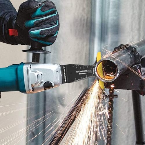 EXKRAEFT 30 PCS Multitool Blades, Titanium Oscillating Saw Blades for Metal