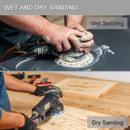 6 Inch 50 Pcs Wet Dry Hook and Loop Sanding Discs, No Hole, 1000 Grit - style: Grit 1000