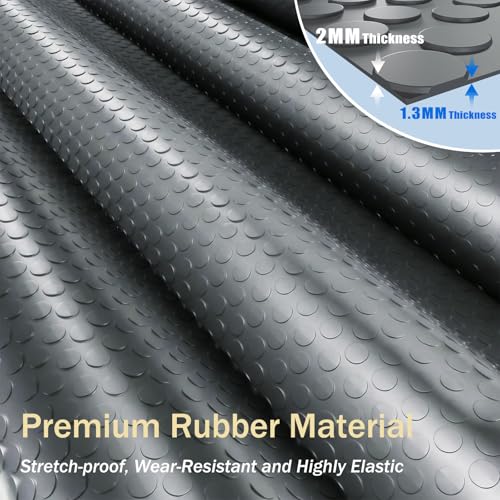 StellarStar 4x20 FT Garage Floor Mat, 2mm Thickened PVC Coin Pattern - color: Gray(Coin), size: 4x20 FT
