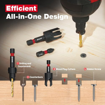 EZARC 25PCS Countersink Drill Bit Set with Self Centering Drill Bits